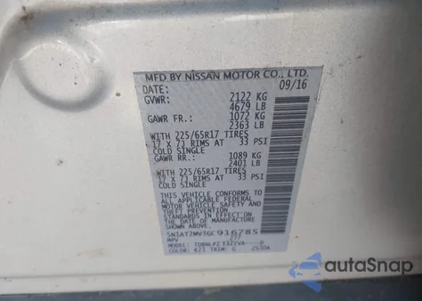 2016 Nissan Rogue S from USA, damaged, VIN 5N1AT2MV3GC916785